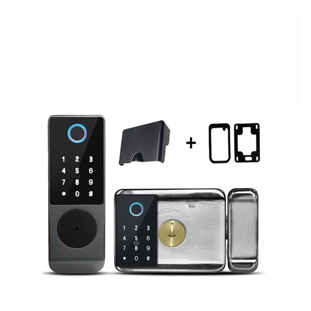 Wiring Outdoor Waterproof Tuya Smart Lock Double Side Fingerprint Lock IC Card Digital Keypad Electronic Door Lock