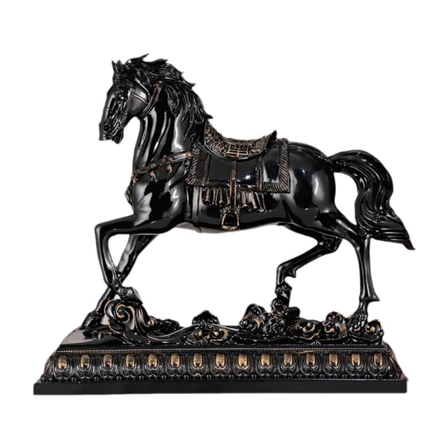 Estatua de caballo, adorno de escritorio, colección de arte, artesanía, decoración del hogar para gabinete negro