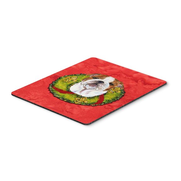 Carolines Treasures SS4174MP "Bulldog English Cristmas Wreath Mouse Pad Hot Pad or Trivet" Large multicolor