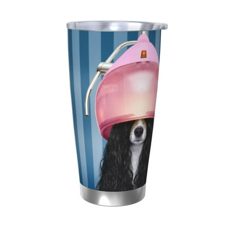 

Fuzoiu Dog in Hairdresser Print 20oz Tumbler Stainless Steel Vacuum Insulated Car Cup Insulated Coffee Mug Travel Mug with Lid Thermal Cup for Outdoor-Without Straw