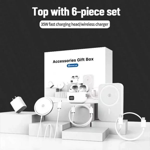 6-in-1 Magnetic Wireless Charging & Audio Set - 5000mAh Power Bank, 20W Fast Charge