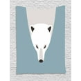 thumbnail image 1 of Polar Bear Tapestry, Artistic Flat Design Polar Bear Head Image Predator Mammal, Wall Hanging for Bedroom Living Room Dorm Decor, 40W X 60L Inches, Eggshell White and Blue Grey, by Ambesonne, 1 of 2
