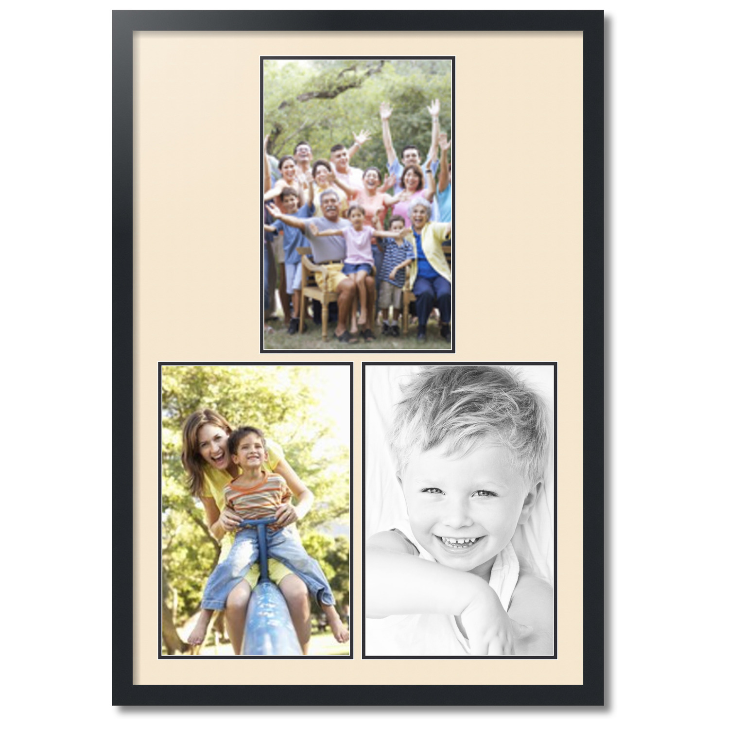 ArtToFrames Collage Photo Picture Frame with 3 11x17 Openings, Framed