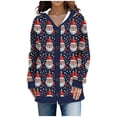 thumbnail image 2 of Cárdigan informal de punto con estampado navideño para mujer, chaqueta con botones y abrigo para mujer, 2 of 6