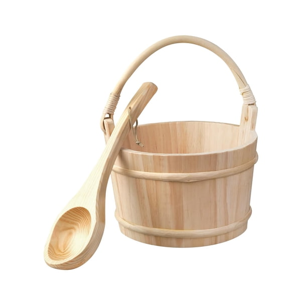 Barril de madera para Sauna, herramienta de baño humeante para SPA, accesorios de baño, cuchara para pies, cubeta de baño para Sauna y baño