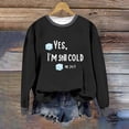 thumbnail image 3 of Uootdi Womens Cute Print Daily Long Sleeve Shirts Round Neck Letter Graphic Sweatshirt Pullover Relaxed Fit Pullover Fall Clothes Gift, 3 of 6