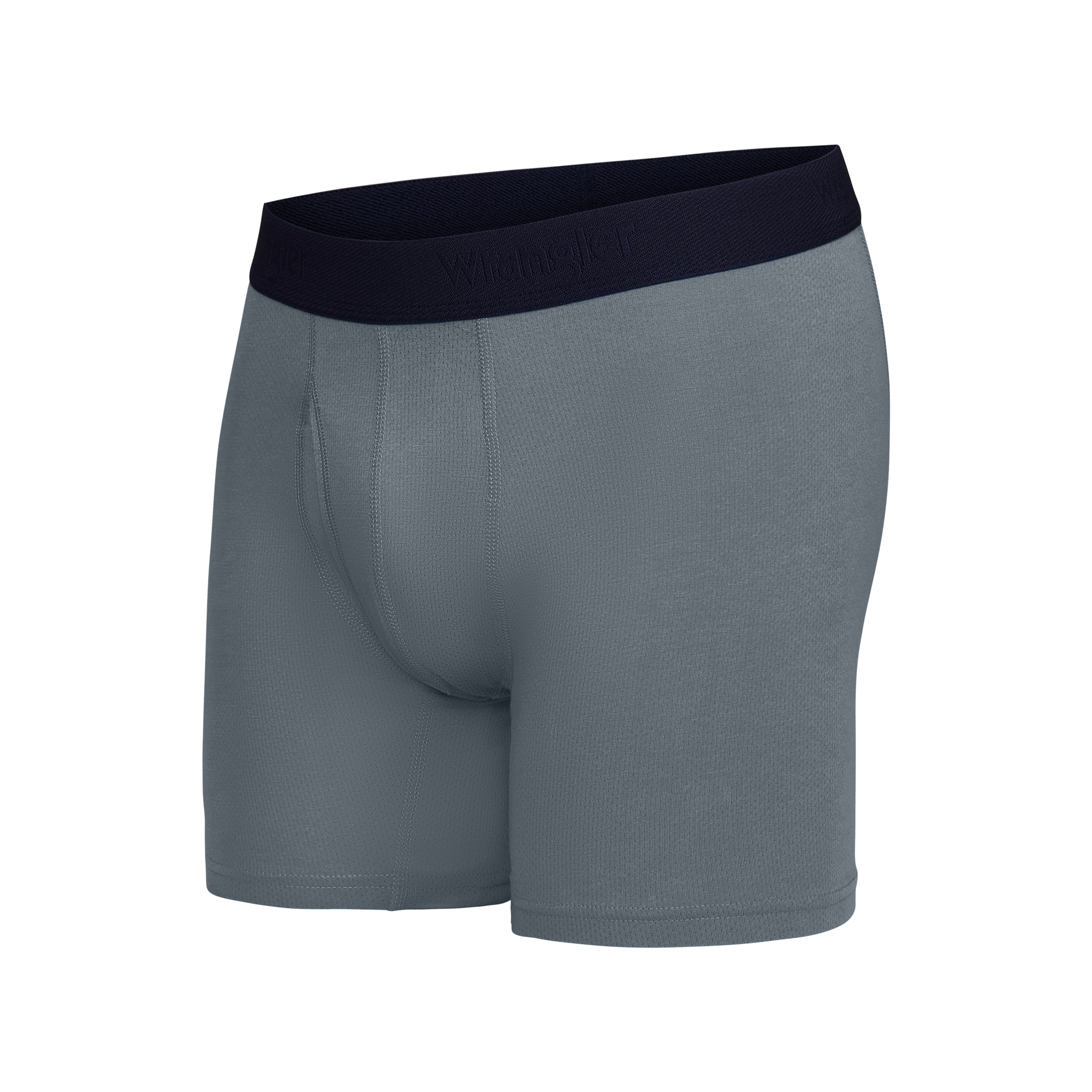 Wrangler 6" Active Cotton Stretch Mesh Boxer Briefs for Men, Small, Tibetan Red/Navy/Charcoal, 6-pack