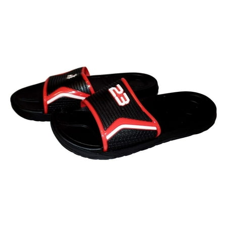 Image of 101 BEACH Mens #23 Slide Water Sandals Mens 8 M Black/Red