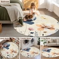 thumbnail image 5 of Round Rug 5Ft Washable Non-Slip, Blue Yellow Flowers Circle Area Rugs for Living Room Bedroom, Spring Summer Garden Wildflowers Retro Indoor Floor Mats Carpet Runner for Home Decor Aesthetic, 5 of 8