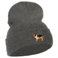 thumbnail image 4 of Collie Dog Embroidered Long Beanie - Dk Grey OSFM, 4 of 5