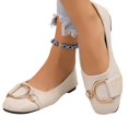 thumbnail image 4 of Domzle Womens Ballet Flats Suede Slip On Dress Shoes | Comfortable Round Toe Loafers,Low Heel,Cute Office Work Casual Shoes White 38, 4 of 6
