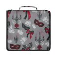 thumbnail image 2 of Gothic Masquerade Printed Zipper Binder with Handle&Shoulder Strap 2 inch 3 Ring 500+300 Sheet Capacity File Folder Organizer, 2 of 8