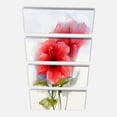 thumbnail image 3 of Design Art - Peinture à l'Aquarelle Hibiscus Rouge Fleur, 3 of 3