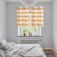 thumbnail image 6 of 2 Panels Kitchen Tier Curtains 39 Inch Length, Burnt Orange Striped Grommets Window Treatment Curtain, Farmhouse Vintage Stripes Thermal Curtains Drapes for Living Room/Bathroom, 6 of 9