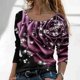 thumbnail image 2 of Moda mujer manga larga cuello redondo blusa estampada otoño casual pulóver tops Fridja  fjkfkj588, 2 of 5