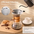 thumbnail image 4 of WAAYEE Pour Over Coffee Maker with Double Layer Stainless Steel Filter, 8-Cup, 34oz, Drip Coffee Maker, Coffee Dripper Brewer, High Heat Resistant Carafe, also for Camping, Hiking, 4 of 9