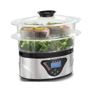 Classic Cuisine Food Steamer and Rice Cooker in one, Two-Tier Food Steamer  for Healthy Meals anytime, cooks Vegetables, Fish, Dumplings, Eggs and