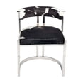 thumbnail image 3 of Design Living L22'' Chrome Stainless Steel Chair with Black and White Hairline Leather, 3 of 4