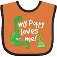 thumbnail image 3 of Inktastic My Poppy Grandpa Loves Me Boys Baby Bib, 3 of 4