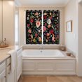 thumbnail image 3 of Curtains 84 Inches Long 2 Panels, Watercolor Flowers Grommets Window Treatment Curtain, Farmhouse Floral Vintage Black Thermal Curtains Drapes for Living Room/Bathroom, 3 of 9
