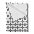 thumbnail image 2 of Geometric Soft Flannel Fleece Blanket, Continuous Tiled Look Stripes Squares Connected Lines Abstract Simplistic Art, Cozy Plush for Indoor and Outdoor Use, 60" x 80", Dimgray White, by Ambesonne, 2 of 5
