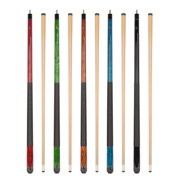 ASKA LEC5 Premium Canadian Maple Pool Cue Set of 5 - 58" Cues, Mixed Weights 18-21oz