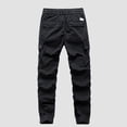 thumbnail image 3 of BXSRUTA Men's Multi-Pocket Cargo Pants Relaxed Fit Straight Leg Casual Work Trousers with Ankle Strap, 3 of 5