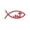 Red, variant on Metal Decal Automotive Fish Badge Christian Fish Emblems Sticker Adhesive Car Fish Decal Sticker