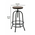 thumbnail image 5 of Saltoro Sherpi Height Adjustable Backless Barstool with Round Wooden Seat, Black and Brown, 5 of 5