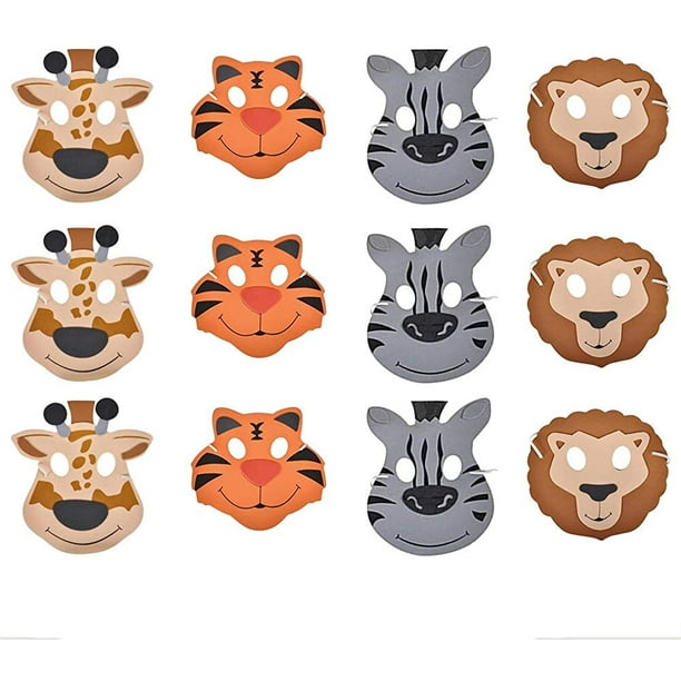 Kicko 12 Foam Animal Masks Inch 4 Different Sorts of Animals - Good for Kids Costume Kicko 12 Foam Animal Masks Inch 4 Different Sorts of Animals - Good for Kids Costume
