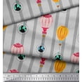 thumbnail image 2 of Soimoi Cotton Voile Fabric Stripe & Hot Air Balloon Holiday Print Fabric by The Yard 42 Inch Wide, 2 of 3
