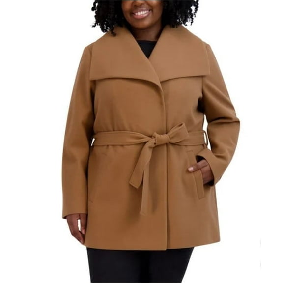 Allbrand Ladies' Faux Wool Wrap Coat (Tan, XXL) Tahari