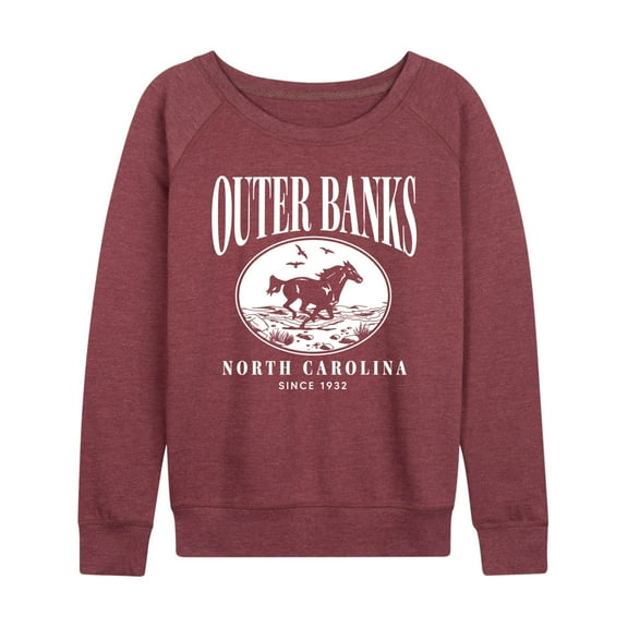 Instant Message - Outer Banks Running Horse - Women's Lightweight French Terry Long Sleeve Shirt