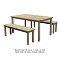 thumbnail image 4 of Felix 3 Piece Modern Dining Set, Natural Brown Acacia Wood Frame, 6 Seater- Saltoro Sherpi, 4 of 6