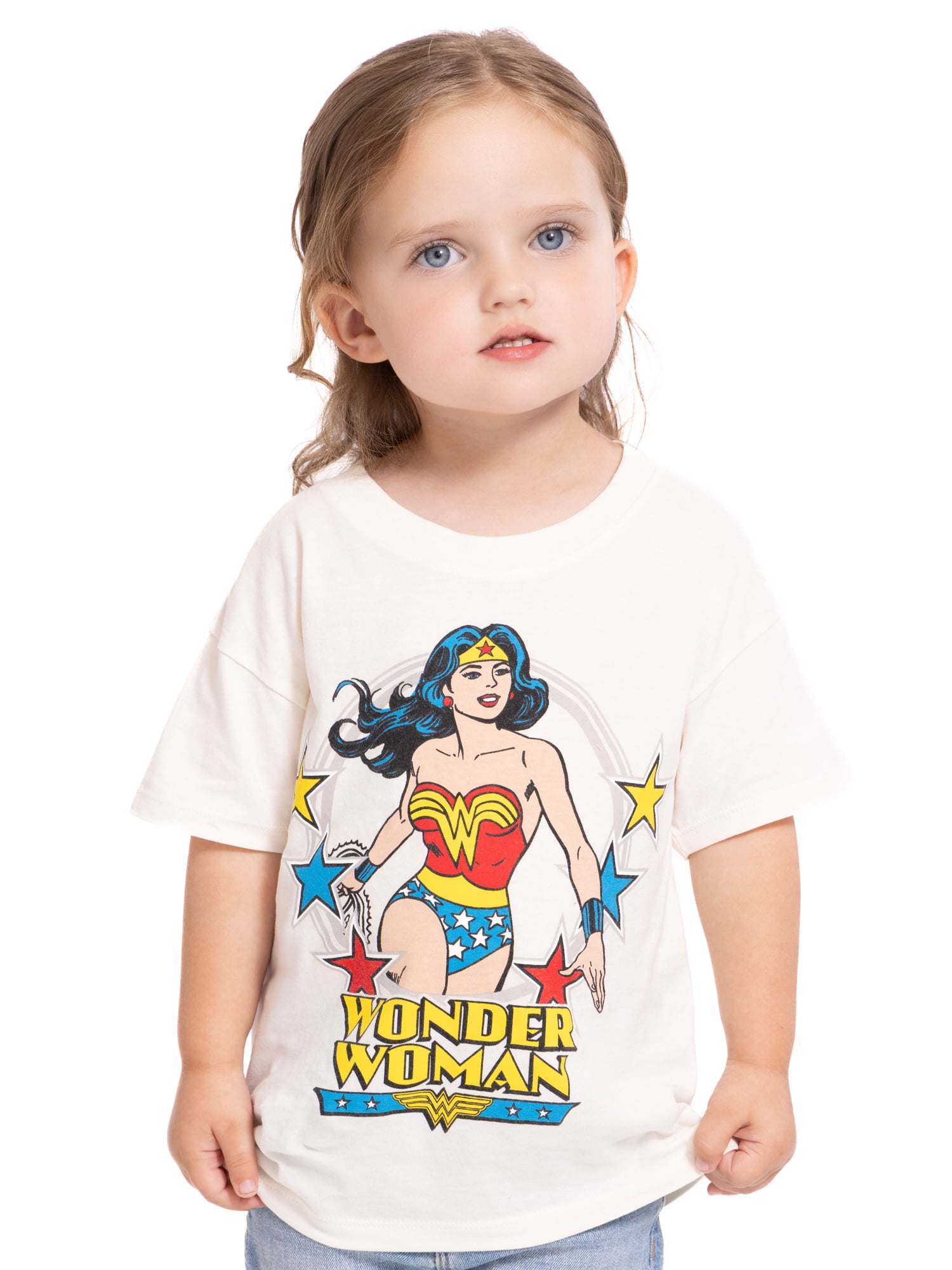 DC Comics Toddler Girls' Wonder Woman Graphic Tee with Short Sleeves, Sizes 12M-5T