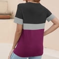 thumbnail image 4 of Rezuofi 1 Pcs Women’s T Shirts Short Sleeve Color Block Tops Casual Summer Fashion Tees, 4 of 7