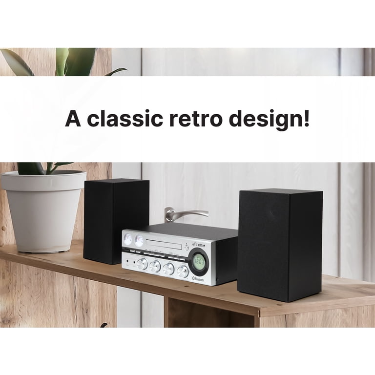Victor, Stereo System, 50 Watt, Bluetooth CD MP3 Radio Silver