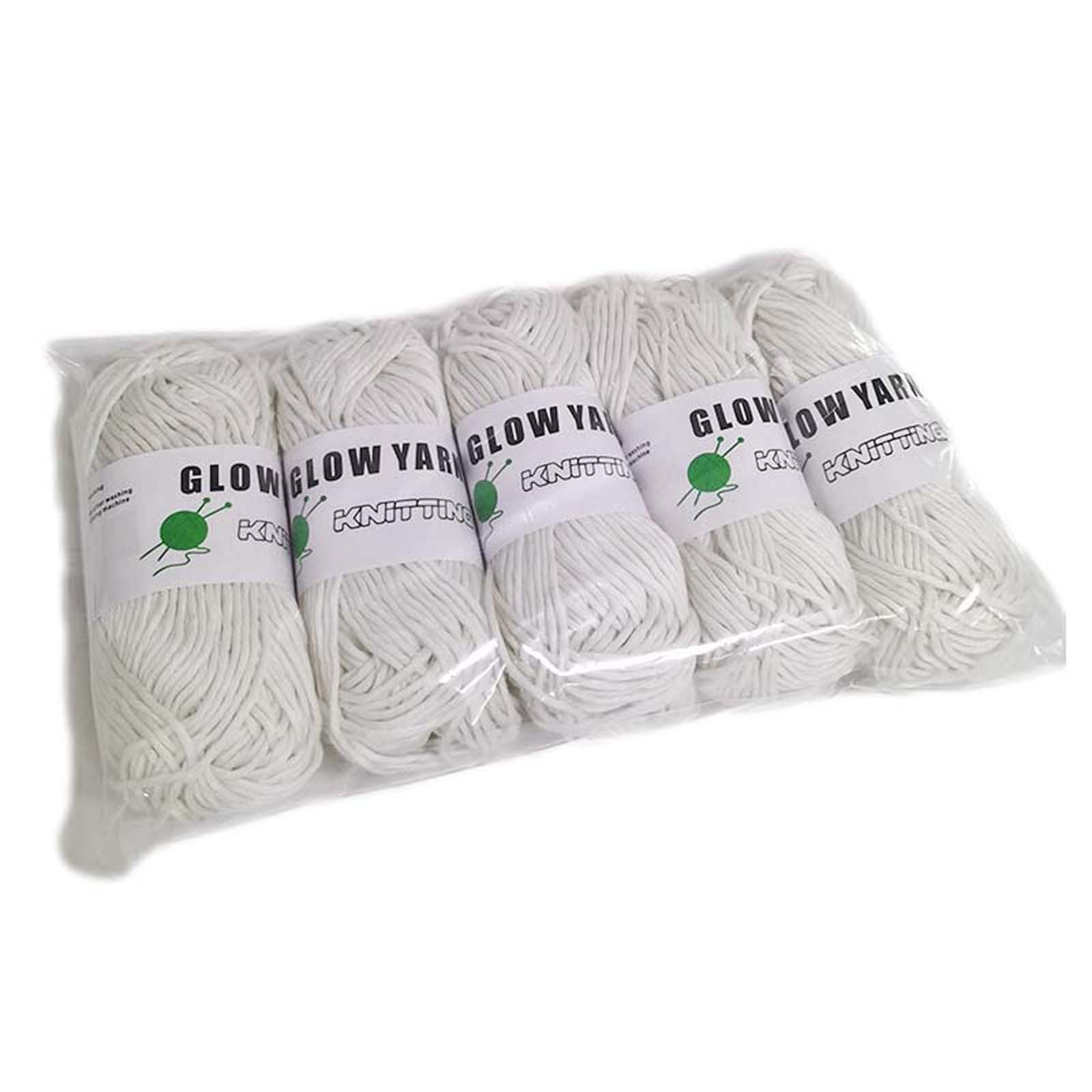 Aihimol DIY Glow in The Dark Yarn - 5 Rolls 173 FT Luminous Wool Yarn for Crocheting,Knitting,Crafts Sewing Beginners - Christmas Halloween Party Decor，Mom Girl Gifts