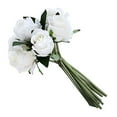 thumbnail image 1 of 7-head Artificial Rose Bouquet Simulation Floral Decor Home Office Table Centerpiece Fake Rose Bundle  Red, 1 of 8
