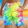 thumbnail image 2 of DDAPJ pyju Men's Swim Trunks Colorful Tie Dye Print Summer Beach Shorts Quick Dry Bathing Suits Board Shorts with Pockets Clearance Sale Today Multicolor XXXL, 2 of 8