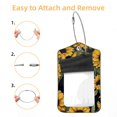 thumbnail image 2 of Panda Sunflower Square PU Leather Luggage Tags - 2 Pack with Privacy Cover and Stainless Steel Ring - Suitable for Travel, Backpack, Handbag - Suitcase Tags, Travel Tag, 2 of 7