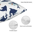 thumbnail image 3 of Fuzoiu Cute Shark Print Square Pillow Cover,Hidden Zipper Design,Luxury Square Pillow Case, Throw Pillow,Couch Cushion-20"x20", 3 of 7