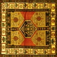 thumbnail image 1 of Ahgly Company Machine Washable Indoor Square Persian Yellow Traditional Area Rugs, 4' Square, 1 of 4