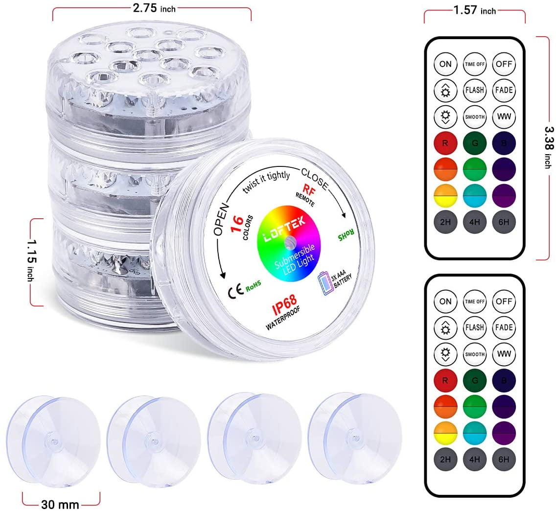 Led Light 4X Remote Control Color Colored Boundery Style Waterproof Efx Accent A 