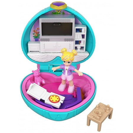Polly Pocket Tiny Pocket Places Polly Sleepover Compact with (Sleepover With Best Friend)