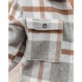 thumbnail image 5 of Womens Casual Plaid Shacket Wool Blend Button Down Long Sleeve Shirt Fall Jacket Shackets, 5 of 5