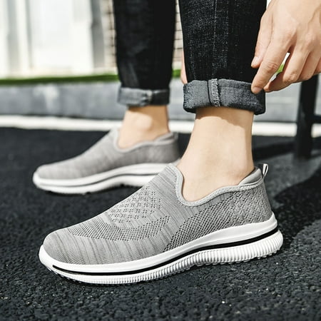 

PhoneSoap Fashion Men Mesh Mountaineering Casual Sport Shoes Lace Up Solid Color Running Breathable Soft Bottom Sneakers Grey