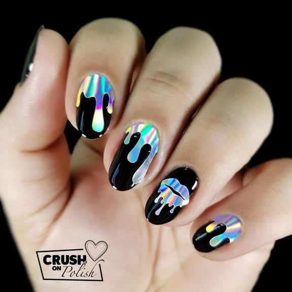 Whats Up Nails Dripping Flames Opal Stickers (Holo) - Daily Charme Collaboration