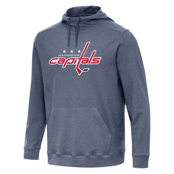 Men's Antigua Heather Navy Washington Capitals Cloud Pullover Hoodie