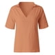 thumbnail image 3 of Camisas Fnochy para mujer, liquidación, blusas casuales de manga corta con cuello en V y sueltas, camisas de algodón para mujer., 3 of 7